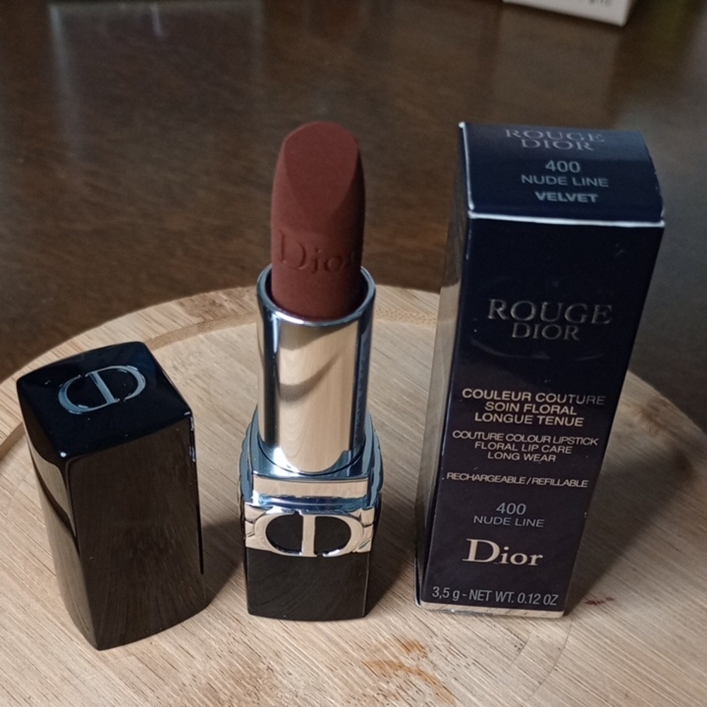 Dior Rouge Lipstick 400 Nude Line Velvet — Brown